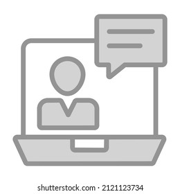 teleconference Icon. User interface Vector Illustration, As a Simple Vector Sign and Trendy Symbol in Line Art Style, for Design and Websites, or Mobile Apps,