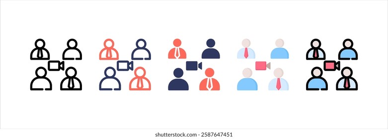Teleconference Multi Style Icon Set