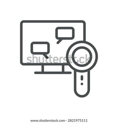 Teledermatology Vector Line Icon. Online Dermatology Consultation, Medical Chat and Dermatoscope. Editable Stroke. Pixel Perfect Vector.