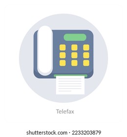 Concepto de icono de telefax y facsímil