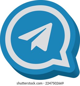 Telegram 3D Vector Logo İcon 