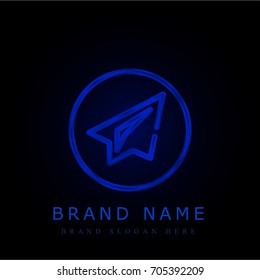 Telegram blue chromium metallic logo