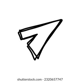 Telegram icon doodle style. Social media icon on white background.
