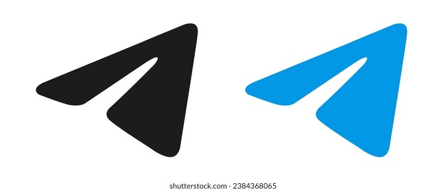 Telegram logo, Telegram button icon set, instant messenger logo of Telegram. Editorial vector