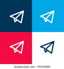 Telegram Logo four color material and minimal icon logo set in red and blue