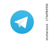 Telegram logo,telegram vector icon.Blue button paper plane illustration.Social network,social media concept. EPS 10