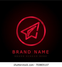 Telegram red chromium metallic logo
