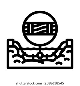 telegraph cable industry line icon vector. telegraph cable industry sign. isolated contour symbol black illustration