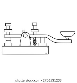 telegraph machine illustration hand drawn outline vector