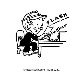 Telegraph Operator - Retro Clipart Illustration