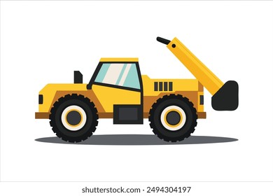 Telehandler Construction vehicle vector artwork illustration 