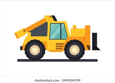 Telehandler Construction vehicle vector artwork illustration 