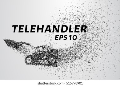 Telehandler Of The Particles. Telescopic Loader Consists Of Circles And Points.