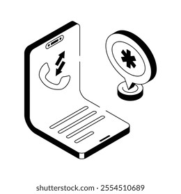 Telehealth call icon representing online healthcare consultation services