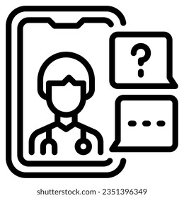 Telehealth Consultation Icon for uiux, infographic, etc