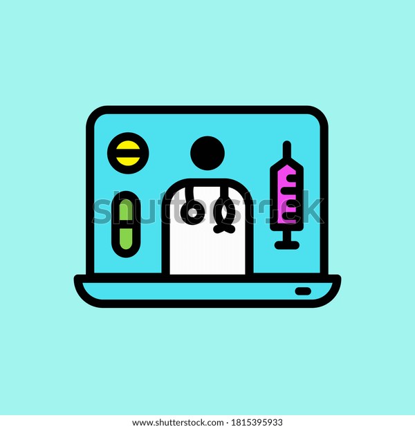 Telehealth Icon Simple Line Illustration Telemedicine Stock Vector ...