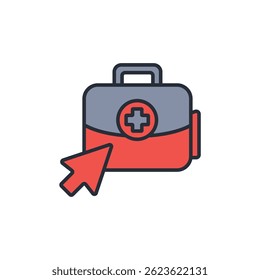 telehealth icon. vector.Editable stroke.linear style sign for use web design,logo.Symbol illustration.