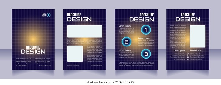 Telehealth implementation blank brochure design. Template set with copy space for text. Premade corporate reports collection. Editable 4 paper pages. Bebas Neue, Audiowide, Roboto Light fonts used