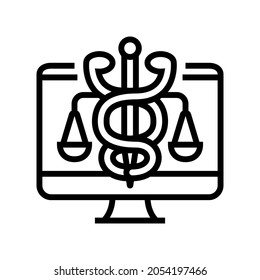 telehealth law line icon vector. telehealth law sign. isolated contour symbol black illustration