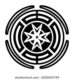 Telekinesis sign symbol icon in solid style
