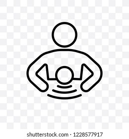 Telekinesis vector linear icon isolated on transparent background, Telekinesis transparency concept can be used for web and mobile