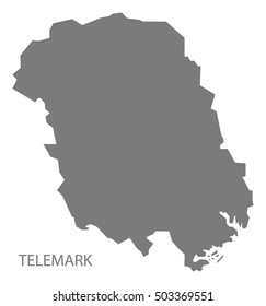 Telemark Norway Map grey