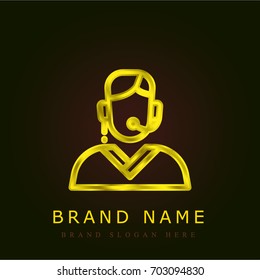 Telemarketer golden metallic logo