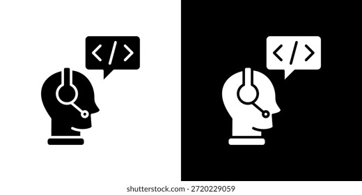 Icono de telemercadeo lleno en blanco y negro.