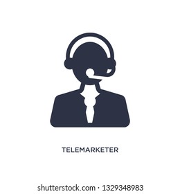 telemarketer icon. Simple element illustration from customer service concept. telemarketer editable symbol design on white background. Can be use for web and mobile.