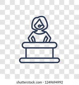 Telemarketer icon. Trendy linear Telemarketer logo concept on transparent background from Professions collection