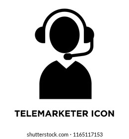 Telemarketer icon vector isolated on white background, Telemarketer transparent sign , black symbols
