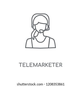 Telemarketer linear icon. Telemarketer concept stroke symbol design. Thin graphic elements vector illustration, outline pattern on a white background, eps 10.