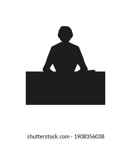 telemarketer man on white background