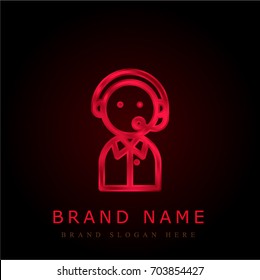 Telemarketer red chromium metallic logo