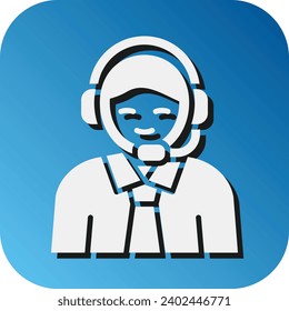 Telemarketer Vector Glyph Gradient Background Icon For Personal And Commercial Use.
