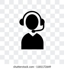 Telemarketer vector icon isolated on transparent background, Telemarketer logo concept