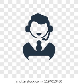 Telemarketer vector icon isolated on transparent background, Telemarketer transparency logo concept