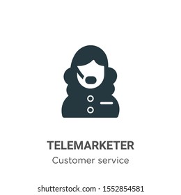 Telemarketer vector icon on white background. Flat vector telemarketer icon symbol sign from modern customer service collection for mobile concept and web apps design.