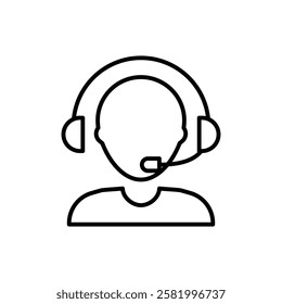 telemarketers Icon Flat vector set outline