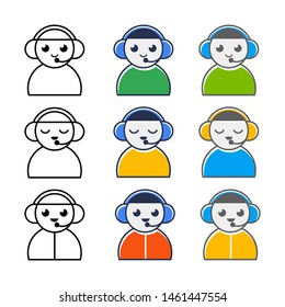 telemarketers icon web. telemarketers cute symbol design. colored collection. Can be used in banner web and mobile