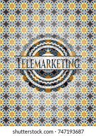 Telemarketing arabesque badge. arabic decoration.
