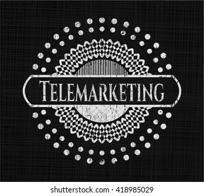 Telemarketing con textura de pizarra