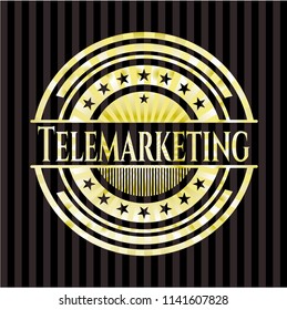 Telemarketing gold emblem or badge