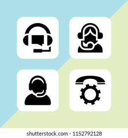 telemarketing icon. 4 telemarketing set with support, call and customer service vector icons for web and mobile app