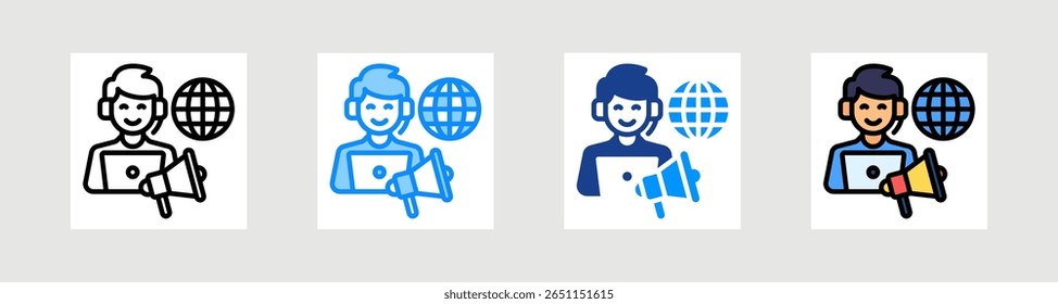 Conjunto de Coleções de Ícones de Telemarketing de Vários Estilos