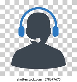 Telemarketing icon. Vector illustration style is flat iconic bicolor symbol, smooth blue colors, transparent background. Designed for web and software interfaces.