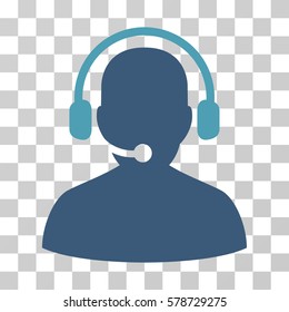 Telemarketing icon. Vector illustration style is flat iconic bicolor symbol, cyan and blue colors, transparent background. Designed for web and software interfaces.