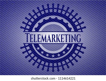 Telemarketing with jean texture