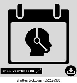 Telemarketing Operator Calendar Day icon. Vector EPS illustration style is flat iconic symbol, black color.