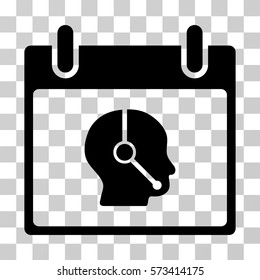 Telemarketing Operator Calendar Day icon. Vector illustration style is flat iconic symbol, black color, transparent background. Designed for web and software interfaces.